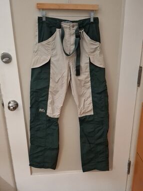Reese Cooper Two-Tone Green and Beige Cargo Pants Size 30_1
